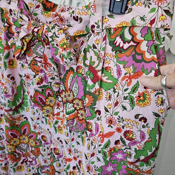 NWT Gibson Latimer Vibrant Cotton Linen Blend Wide Leg High Waist Pants XL - Picture 4 of 6